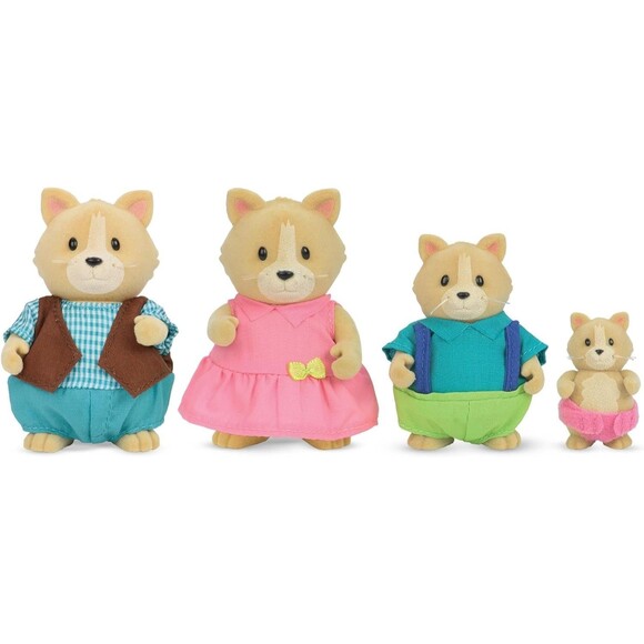 Lil Woodzeez Cat Family Whiskerelli Kitties Animals Toy Set Posable Book Playset - Picture 2 of 8